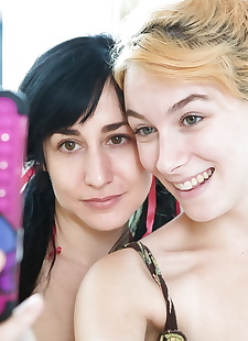  porn photos Coed lesbians Ashley L and Brooklyn, ass , brunette 
