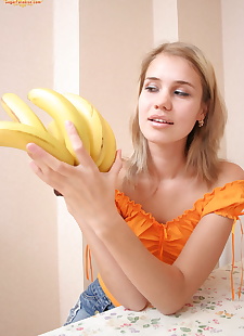  porn photos Blonde amateur peels off her clothes, spreading , panties  socks